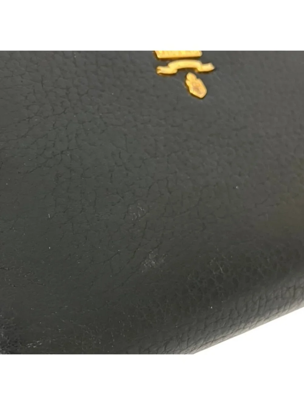 Prada Leather Compact Wallet Bifold Black